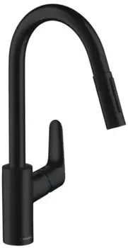 Смеситель для кухонной мойки «Hansgrohe» Focus 31815670 с выдвижным изливом чёрный матовый