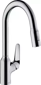 Смеситель для кухонной мойки «Hansgrohe» Focus M42 71800000 с выдвижным изливом хром