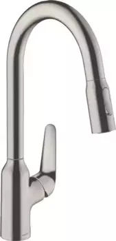 Смеситель для кухонной мойки «Hansgrohe» Focus M42 71820800 с выдвижным изливом сталь