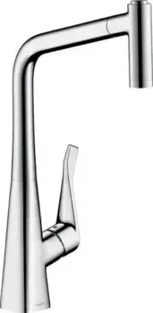 Смеситель для кухонной мойки «Hansgrohe» Metris 14820000 с выдвижным изливом хром