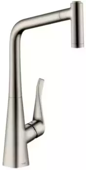 Смеситель для кухонной мойки «Hansgrohe» Metris M71 14780800 с выдвижным изливом сталь