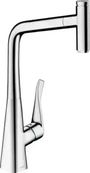 Смеситель для кухонной мойки «Hansgrohe» Metris Select 14884000 с выдвижным изливом хром