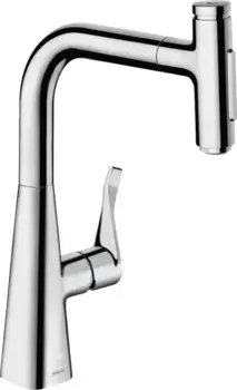 Смеситель для кухонной мойки «Hansgrohe» Metris Select M71 73817000 с выдвижным изливом хром