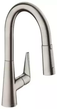 Смеситель для кухонной мойки «Hansgrohe» Talis M51 73850800 с выдвижным изливом сталь