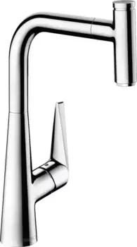 Смеситель для кухонной мойки «Hansgrohe» Talis M51 73853000 с выдвижным изливом хром