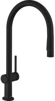 Смеситель для кухонной мойки «Hansgrohe» Talis M54 72801670 с выдвижным изливом чёрный матовый