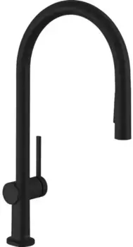 Смеситель для кухонной мойки «Hansgrohe» Talis M54 72800670 с выдвижным изливом чёрный матовый