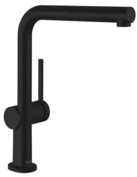 Смеситель для кухонной мойки «Hansgrohe» Talis M54 72808670 с выдвижным изливом чёрный матовый