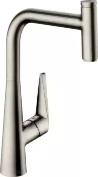 Смеситель для кухонной мойки «Hansgrohe» Talis Select S 72821800 с выдвижным изливом серый матовый
