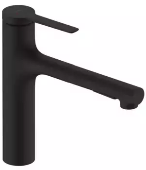 Смеситель для кухонной мойки «Hansgrohe» Zesis M33 74804670 с выдвижным изливом чёрный матовый