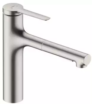 Смеситель для кухонной мойки «Hansgrohe» Zesis M33 74804800 с выдвижным изливом сталь