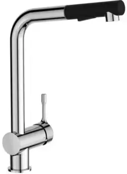 Смеситель для кухонной мойки «Ideal Standard» Ceralook BC178AA с выдвижным изливом хром/чёрный