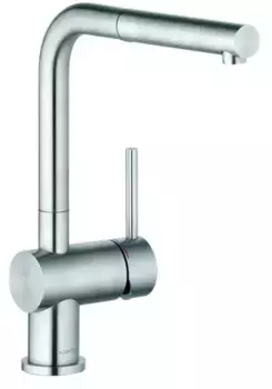 Смеситель для кухонной мойки «Kludi» Steel 45851F877 с выдвижным изливом нержавеющая сталь