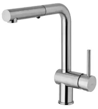 Смеситель для кухонной мойки «Paffoni» Light LIG285ST-MET с выдвижным изливом сталь