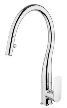 Смеситель для кухонной мойки «Paini» Nove 09CR591D с выдвижным изливом хром