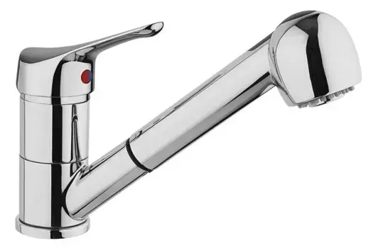 Смеситель для кухонной мойки «Paini» Pilot 04CR568RU с выдвижным изливом хром