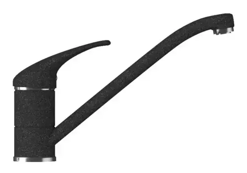 Смеситель для кухонной мойки «Polygran» Низкий чёрный