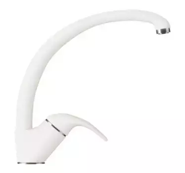 Смеситель для кухонной мойки «Polygran» Высокий белый хлопок