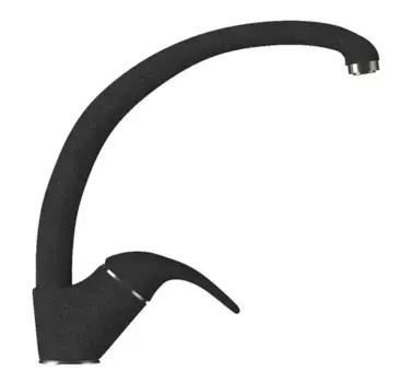 Смеситель для кухонной мойки «Polygran» Высокий чёрный