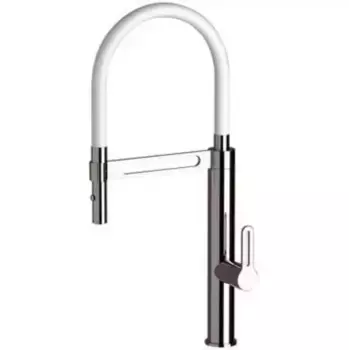 Смеситель для кухонной мойки «Remer» Elegant Kitchen SR516 хром/белый