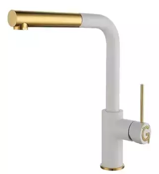 Смеситель для кухонной мойки «Rivelato» Albano 1573503 с выдвижным изливом brina/oro