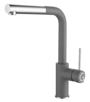 Смеситель для кухонной мойки «Rivelato» Albano 1573503 с выдвижным изливом grigio/cromo