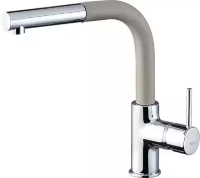 Смеситель для кухонной мойки «Rivelato» Ledro 9022203 с выдвижным изливом topazio/cromo