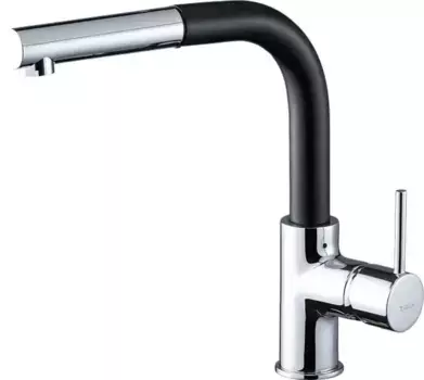 Смеситель для кухонной мойки «Rivelato» Ledro 9022208 с выдвижным изливом antracite/cromo