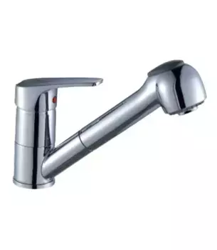 Смеситель для кухонной мойки «Rossinka» D40-25 с выдвижным изливом хром