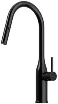 Смеситель для кухонной мойки «Sancos» Grand SC4002MB с выдвижным изливом чёрный матовый
