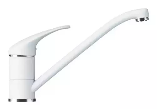Смеситель для кухонной мойки «Tolero» Низкий белый