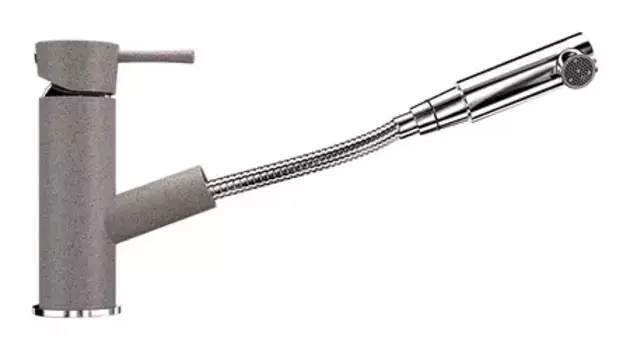 Смеситель для кухонной мойки «Ulgran» U-009-302 с выдвижным изливом песочный