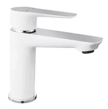 Смеситель для раковины «Ferro» Adore BDR2 с донным клапаном белый/хром