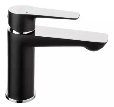 Смеситель для раковины «Ferro» Adore BDR2BLC с донным клапаном чёрный/хром