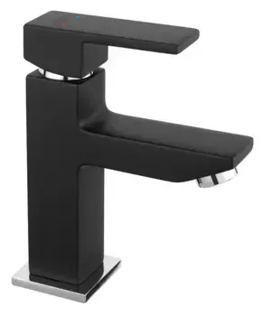 Смеситель для раковины «Ferro» Zicco BZI2BL с донным клапаном чёрный матовый