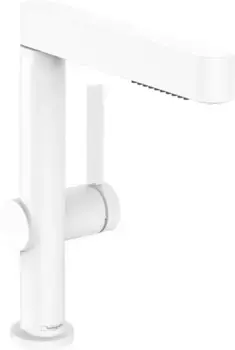 Смеситель для раковины «Hansgrohe» Finoris 76063700 с выдвижным изливом белый матовый