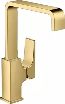 Смеситель для раковины «Hansgrohe» Metropol 32511990 с донным клапаном полированное золото