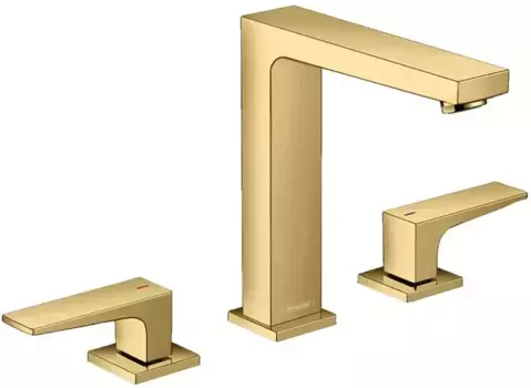 Смеситель для раковины «Hansgrohe» Metropol 32515990 с донным клапаном полированное золото