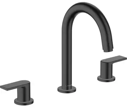 Смеситель для раковины «Hansgrohe» Vernis Shape 71563670 с донным клапаном чёрный матовый
