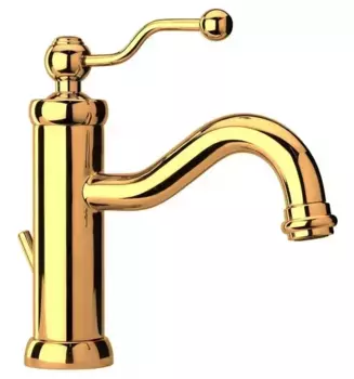 Смеситель для раковины «Paini» Duomo 88OP211 с донным клапаном золото