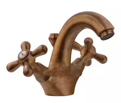 Смеситель для раковины «Paini» Liberty 17F3243KM с донным клапаном старая бронза