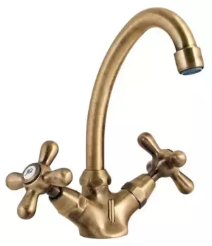 Смеситель для раковины «Paini» Liberty 17F3250KM с донным клапаном старая бронза