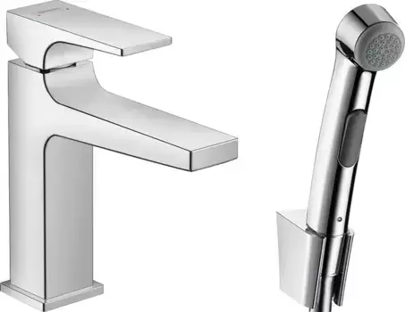 Смеситель для раковины с гигиеническим душем «Hansgrohe» Metropol 32522000 с донным клапаном хром