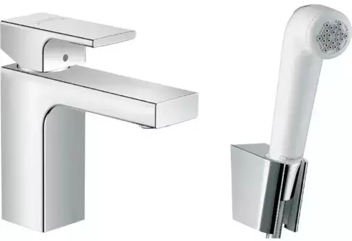 Смеситель для раковины с гигиеническим душем «Hansgrohe» Vernis Shape 71216000 хром