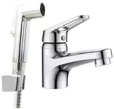 Смеситель для раковины с гигиеническим душем «OneLife» P11-022cr хром