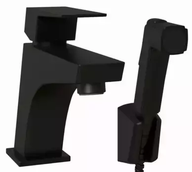 Смеситель для раковины с гигиеническим душем «Paini» Torre 98YO205/574 чёрный