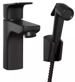 Смеситель для раковины с гигиеническим душем «Paini» Viva Style P4YO205/574 чёрный
