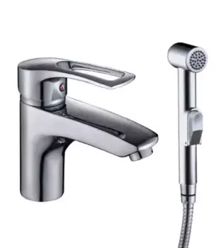 Смеситель для раковины с гигиеническим душем «Rossinka» T40-15 хром