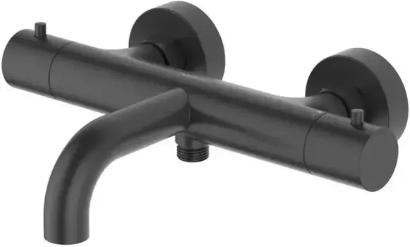 Смеситель для ванны «Акватек» Европа AQ1343MB с термостатом чёрный матовый