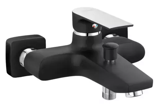 Смеситель для ванны «Ferro» Algeo Square BAQ1BLC чёрный/хром